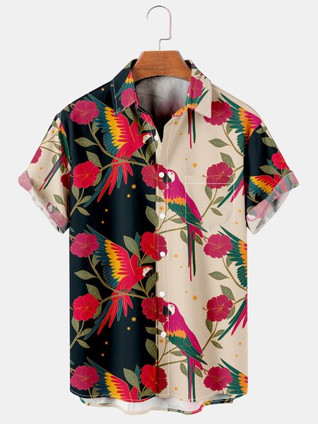 Tropical Flora Graphic Men's Casual Short Sleeve Shirt, Black-white, Men's Floral shirt
Tropical Flora Graphic Men's Casual Short Sleeve Shirt, Black-white, Men's Floral shirt