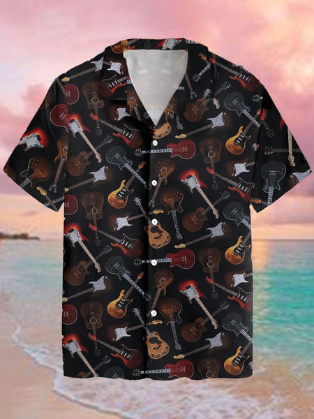 Vacation Casual Music Series Guitar Element Pattern Lapel Short Sleeve Print Shirt Top, As picture, Men's Floral shirt
Vacation Casual Music Series Guitar Element Pattern Lapel Short Sleeve Print Shirt Top, As picture, Men's Floral shirt