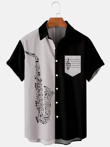 Mens music print casual breathable Hawaiian short sleeved shirt, Black, Men's Floral shirt
Mens music print casual breathable Hawaiian short sleeved shirt, Black, Men's Floral shirt