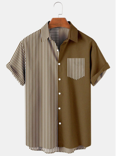 Mens Striped Printed Breathable Casual Short Sleeve Shirt, Khaki, Shirts & Blouse
Mens Striped Printed Breathable Casual Short Sleeve Shirt, Khaki, Shirts & Blouse
