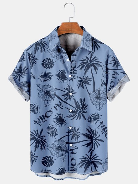 Mens Coconut Tree Print Casual Breathable Hawaiian Short Sleeve Shirt, Blue, Men's Floral shirt
Mens Coconut Tree Print Casual Breathable Hawaiian Short Sleeve Shirt, Blue, Men's Floral shirt