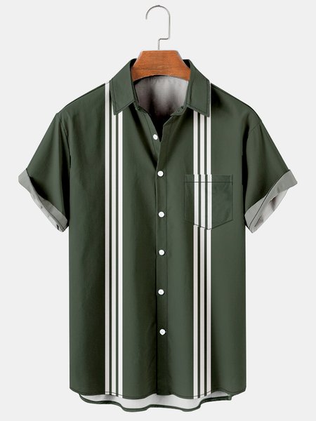 Mens Retro Striped Print Lapel Loose Short Sleeve Funky Bowling Shirts, Green, Men's Floral shirt
Mens Retro Striped Print Lapel Loose Short Sleeve Funky Bowling Shirts, Green, Men's Floral shirt