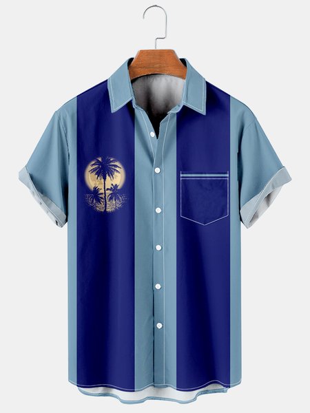 Mens Coconut Tree Print Casual Breathable Hawaiian Short Sleeve Shirt, Blue, Men's Floral shirt
Mens Coconut Tree Print Casual Breathable Hawaiian Short Sleeve Shirt, Blue, Men's Floral shirt