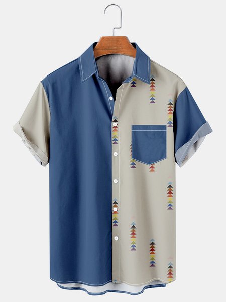 Mens Retro Geo Print Lapel Loose Chest Pocket Short Sleeve Funky Hawaiian Shirts, Blue, Men's Floral shirt
Mens Retro Geo Print Lapel Loose Chest Pocket Short Sleeve Funky Hawaiian Shirts, Blue, Men's Floral shirt