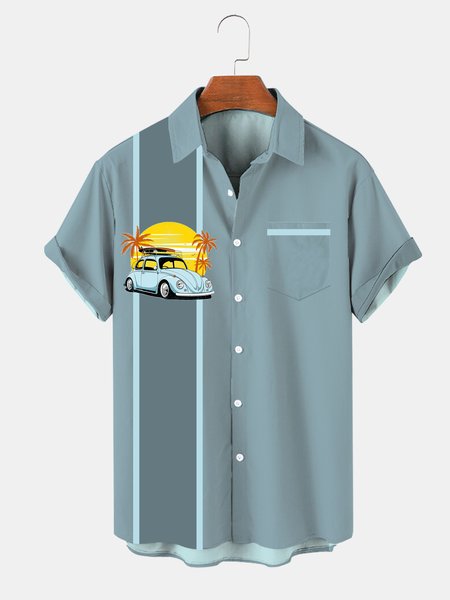 Mens Beach Print Casual Breathable Hawaiian Short Sleeve Shirt, Green, Men's Floral shirt
Mens Beach Print Casual Breathable Hawaiian Short Sleeve Shirt, Green, Men's Floral shirt