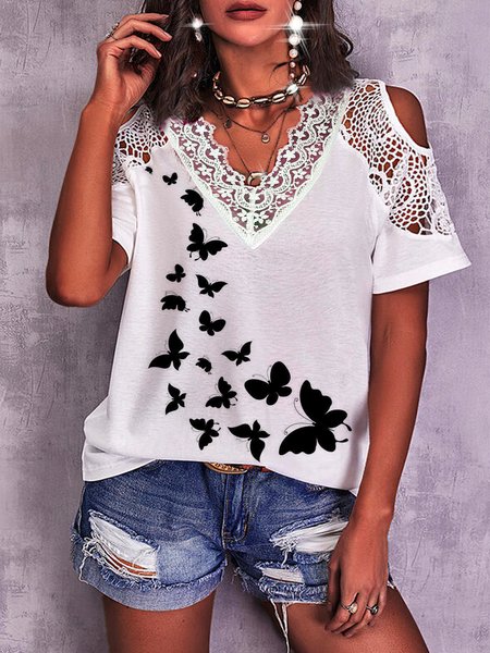 Butterfly print lace stitching spring new explosion style super nice casual ladies top, Multicolor, T-Shirts
Butterfly print lace stitching spring new explosion style super nice casual ladies top, Multicolor, T-Shirts