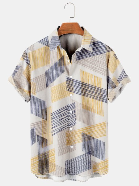 Mens Geometric Contrast Print Casual Breathable Short Sleeve Shirt, Apricot, Men's Floral shirt
Mens Geometric Contrast Print Casual Breathable Short Sleeve Shirt, Apricot, Men's Floral shirt