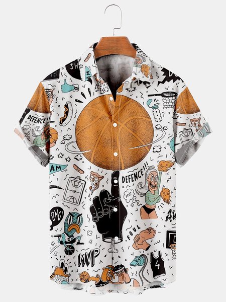 Men's basketball print loose short sleeve Hawaiian shirt, As picture, Men's Floral shirt
Men's basketball print loose short sleeve Hawaiian shirt, As picture, Men's Floral shirt