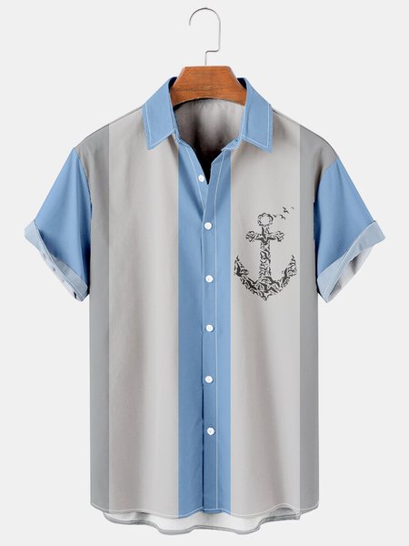 Mens Seagull Anchor Print Casual Breathable Hawaiian Short Sleeve Shirt, Grey-blue, Men's Floral shirt
Mens Seagull Anchor Print Casual Breathable Hawaiian Short Sleeve Shirt, Grey-blue, Men's Floral shirt