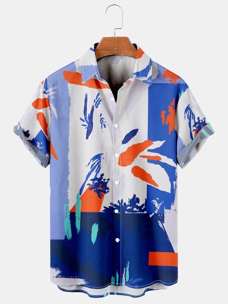 Men's Art Colorblock Print Casual Short Sleeve Hawaiian Shirt, Blue, Men's Floral shirt
Men's Art Colorblock Print Casual Short Sleeve Hawaiian Shirt, Blue, Men's Floral shirt
