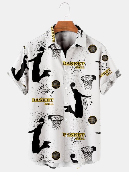 Men's basketball print loose short sleeve Hawaiian shirt, As picture, Men's Floral shirt
Men's basketball print loose short sleeve Hawaiian shirt, As picture, Men's Floral shirt