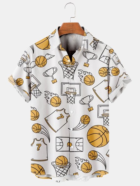 Men's basketball print loose short sleeve Hawaiian shirt, As picture, Men's Floral shirt
Men's basketball print loose short sleeve Hawaiian shirt, As picture, Men's Floral shirt