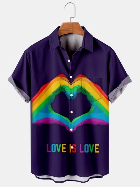 Men's Rainbow Print Casual Short Sleeve Hawaiian Shirt, Blue purple, Men's Floral shirt
Men's Rainbow Print Casual Short Sleeve Hawaiian Shirt, Blue purple, Men's Floral shirt