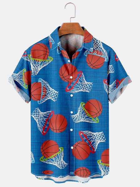Men's Sports Collection Basketball Print Casual Short Sleeve Hawaiian Shirt, Blue, Men's Floral shirt
Men's Sports Collection Basketball Print Casual Short Sleeve Hawaiian Shirt, Blue, Men's Floral shirt
