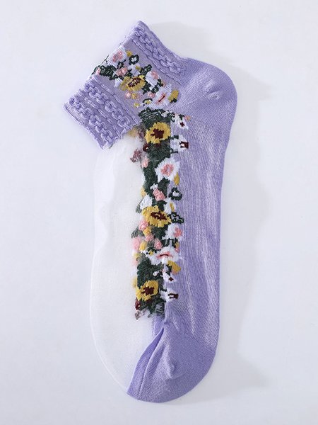 Vintage Ethnic Floral Socks, Purple, Socks 
Vintage Ethnic Floral Socks, Purple, Socks