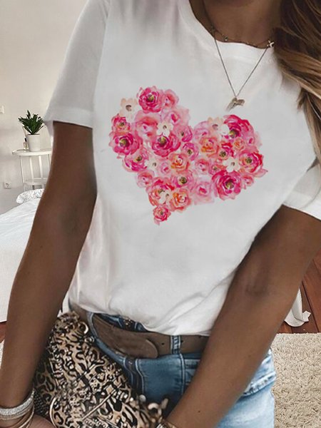 Mother's Day Theme Heart Print Spring New Explosive Ladies Knit T-Shirt, White, T-Shirts
Mother's Day Theme Heart Print Spring New Explosive Ladies Knit T-Shirt, White, T-Shirts