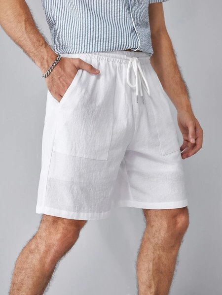 Cotton Linen Style American Casual Basic Versatile Linen Shorts, White, Shorts
Cotton Linen Style American Casual Basic Versatile Linen Shorts, White, Shorts