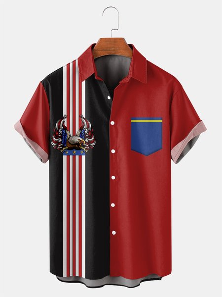 Independence Day Graphic Men's Casual Chest Pocket Short Sleeve Bowling Shirt, Black-red, Men's Floral shirt
Independence Day Graphic Men's Casual Chest Pocket Short Sleeve Bowling Shirt, Black-red, Men's Floral shirt