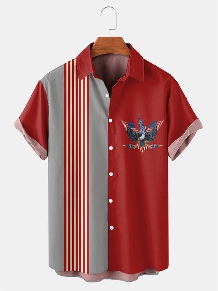 Independence Day Graphic Men's Casual Short Sleeve Bowling Shirt, Red, Men's Floral shirt
Independence Day Graphic Men's Casual Short Sleeve Bowling Shirt, Red, Men's Floral shirt