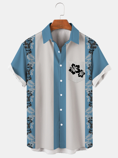 Mens Hibiscus Flower Print Casual Breathable Short Sleeve Shirt, Aqua blue, Men's Floral shirt
Mens Hibiscus Flower Print Casual Breathable Short Sleeve Shirt, Aqua blue, Men's Floral shirt