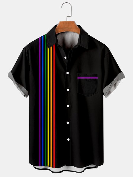 Mens LGBT Art Print Casual Breathable Short Sleeve Shirt, Black, Men's Floral shirt
Mens LGBT Art Print Casual Breathable Short Sleeve Shirt, Black, Men's Floral shirt