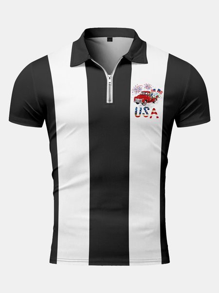 Leisure-style Festive Collection Independence Day Lapel Short Sleeve Polo Print Top, Black, Men's t-shirts
Leisure-style Festive Collection Independence Day Lapel Short Sleeve Polo Print Top, Black, Men's t-shirts