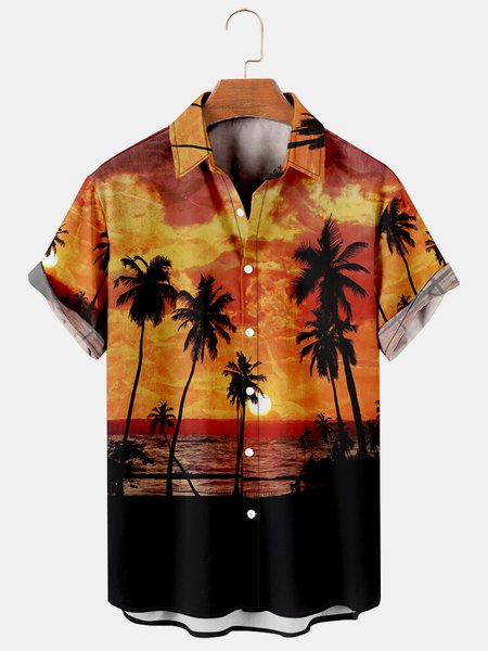 Mens Coconut Tree Print Casual Breathable Short Sleeve Shirt, Yellow, Men's Floral shirt
Mens Coconut Tree Print Casual Breathable Short Sleeve Shirt, Yellow, Men's Floral shirt