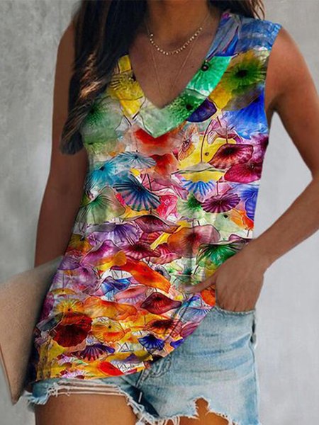 Light shadow rainbow color gradient umbrella print loose vacation top T-shirt Plus Size, Multicolor, Tanks & Camis
Light shadow rainbow color gradient umbrella print loose vacation top T-shirt Plus Size, Multicolor, Tanks & Camis