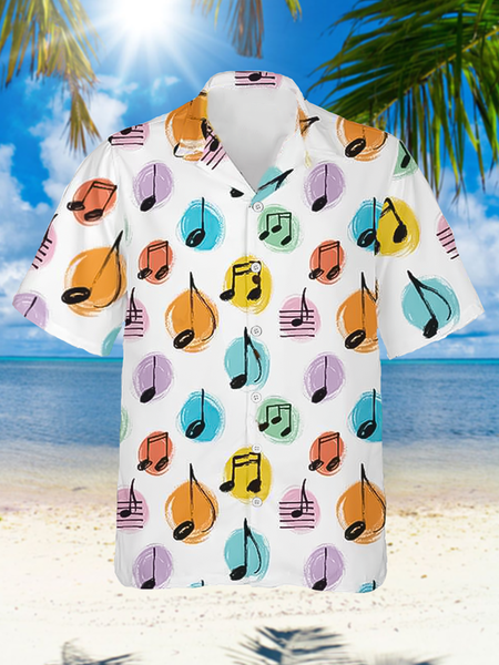 Holiday Leisure Music Element Musical Note Pattern Hawaiian Style Printed sShirt Top, Multicolor, Men's Floral shirt
Holiday Leisure Music Element Musical Note Pattern Hawaiian Style Printed sShirt Top, Multicolor, Men's Floral shirt