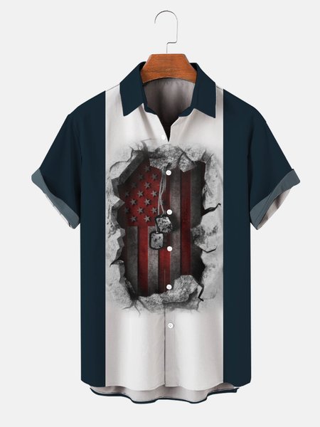 Flag Pattern Men's Casual Chest Pocket Short Sleeve Bowling Shirt, Blue, Men's Floral shirt
Flag Pattern Men's Casual Chest Pocket Short Sleeve Bowling Shirt, Blue, Men's Floral shirt