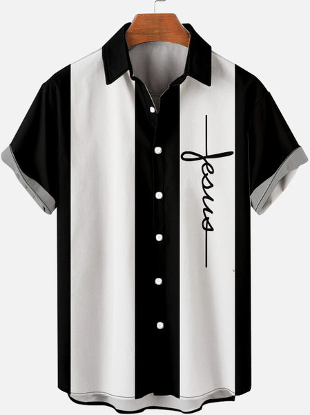 Jesus Men's Short Sleeve Shirt, As picture, Short Sleeves Shirts