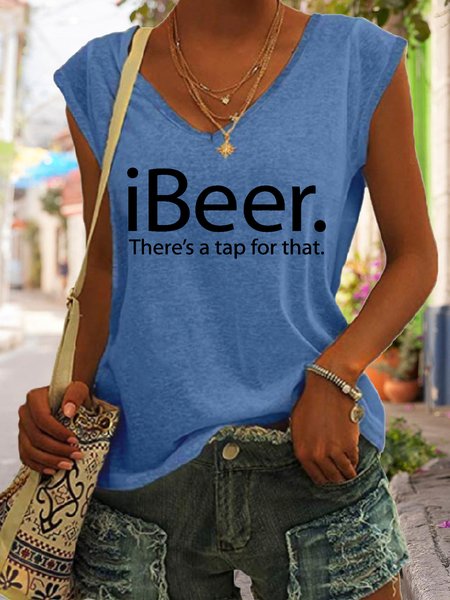 iBeer Women's Knit Tank, Blue, Tank Tops