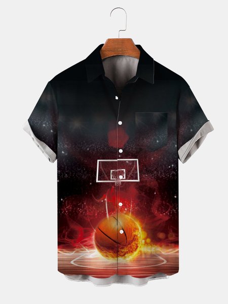 Men's Sports Collection Basketball Print Casual Short Sleeve Hawaiian Shirt, Black, Men's Floral shirt
Men's Sports Collection Basketball Print Casual Short Sleeve Hawaiian Shirt, Black, Men's Floral shirt