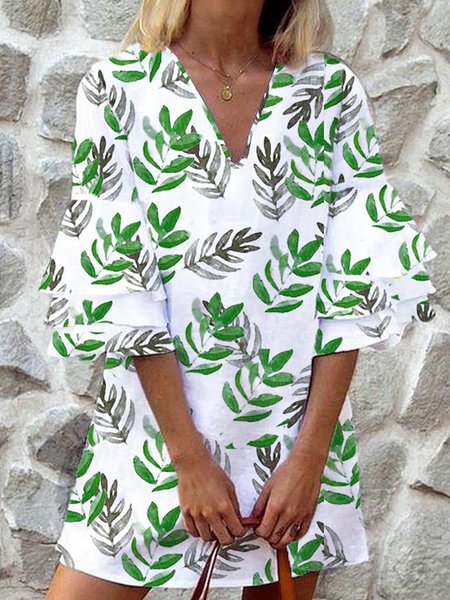 Casual Leaves Printed Loosen V Neck MidiShort Sleeve Woven Dress, Flower, Mini Dresses
Casual Leaves Printed Loosen V Neck MidiShort Sleeve Woven Dress, Flower, Mini Dresses