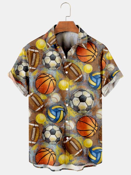 Mens Basketball Print Casual Breathable Short Sleeve Shirt, Khaki, Men's Floral shirt
Mens Basketball Print Casual Breathable Short Sleeve Shirt, Khaki, Men's Floral shirt