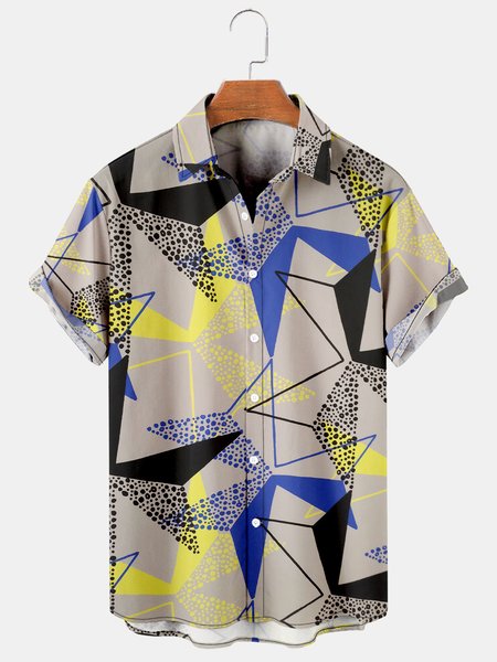 Men's Geometric Colorblock Print Casual Short Sleeve Hawaiian Shirt, Yellow, Men's Floral shirt
Men's Geometric Colorblock Print Casual Short Sleeve Hawaiian Shirt, Yellow, Men's Floral shirt