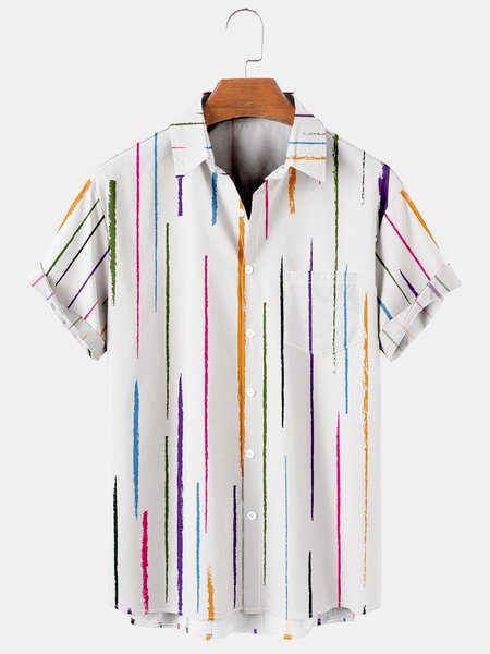 Men's Line Print Casual Fabric Fashion Hawaiian Lapel Short Sleeve Shirt, White, Men's Floral shirt
Men's Line Print Casual Fabric Fashion Hawaiian Lapel Short Sleeve Shirt, White, Men's Floral shirt