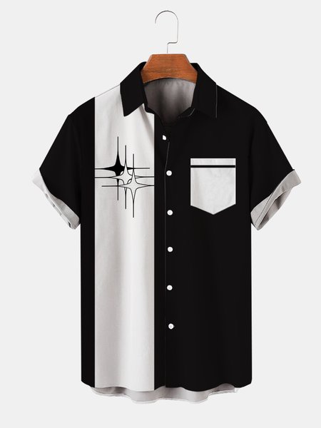 Men's Geometric Print Casual Short Sleeve Hawaiian Shirt, Black, Men's Floral shirt
Men's Geometric Print Casual Short Sleeve Hawaiian Shirt, Black, Men's Floral shirt