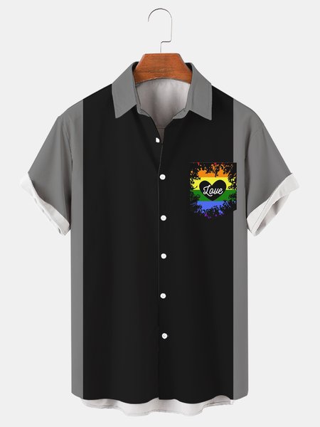 Mens LGBT Colorful Print Lapel Loose Short Sleeve Trendy Hawaiian Shirt, Black-grey, Men's Floral shirt
Mens LGBT Colorful Print Lapel Loose Short Sleeve Trendy Hawaiian Shirt, Black-grey, Men's Floral shirt