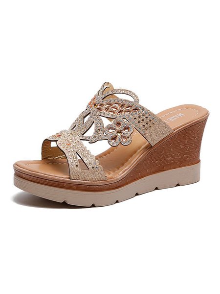 Rhinestone Floral Cutout Boho Wedge Slides, Golden, Women Shoes>>Women's Shoes>>Women sandals Slippers
Rhinestone Floral Cutout Boho Wedge Slides, Golden, Women Shoes>>Women's Shoes>>Women sandals Slippers