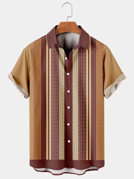 Mens Retro Striped Print Loose Short Sleeve Hawaiian Shirts, Khaki, Men's Floral shirt
Mens Retro Striped Print Loose Short Sleeve Hawaiian Shirts, Khaki, Men's Floral shirt