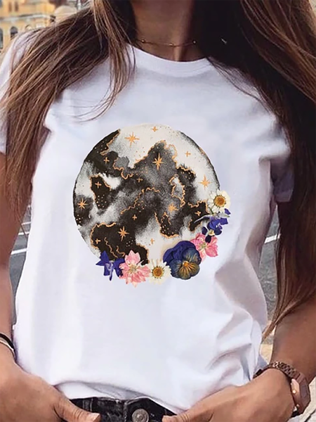 Graphic Floral Printed Round Neck Casual Regular Fit Short Sleeve T-Shirts, White, T-Shirts
Graphic Floral Printed Round Neck Casual Regular Fit Short Sleeve T-Shirts, White, T-Shirts