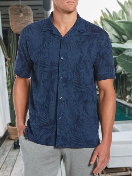 Casual Cotton Blends Palm Leaf Short Sleeve Shirt, Blue, Shirts & Blouse
Casual Cotton Blends Palm Leaf Short Sleeve Shirt, Blue, Shirts & Blouse