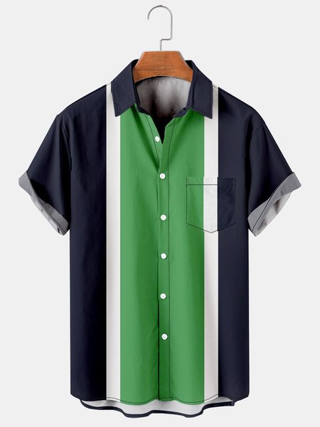 Men's Basic Stripe Colorblock Strap Chest Pocket Casual Short Sleeve Hawaiian Shirt, Green, Men's Floral shirt
Men's Basic Stripe Colorblock Strap Chest Pocket Casual Short Sleeve Hawaiian Shirt, Green, Men's Floral shirt