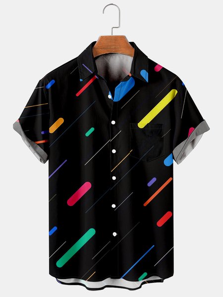 Men's Geometric Printed Casual Short Sleeve Hawaiian Shirt with Chest Pocket, Black, Men's Floral shirt
Men's Geometric Printed Casual Short Sleeve Hawaiian Shirt with Chest Pocket, Black, Men's Floral shirt