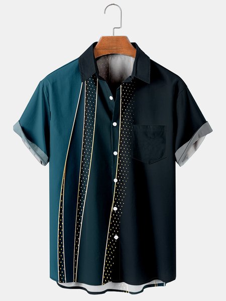 Men's Geometric Stripe Print Hawaiian Short Sleeve Shirt, Black, Men's Floral shirt
Men's Geometric Stripe Print Hawaiian Short Sleeve Shirt, Black, Men's Floral shirt