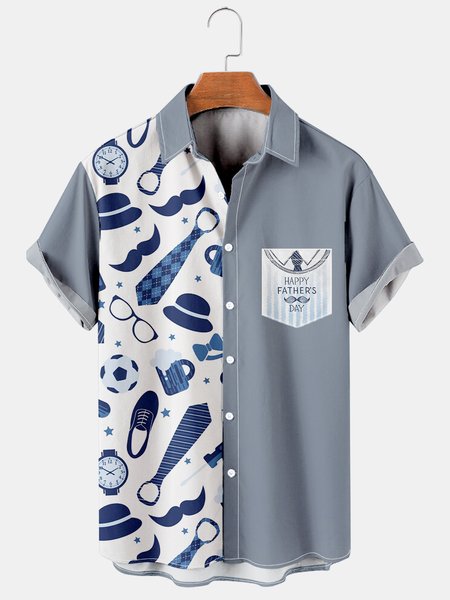 Men's Father's Day Print Casual Breathable Short Sleeve Shirt, As picture, Men's Floral shirt
Men's Father's Day Print Casual Breathable Short Sleeve Shirt, As picture, Men's Floral shirt