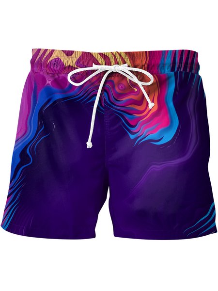 3D Sci-Fi Technology Graphics Casual Beach Shorts, Color5, Men's shorts