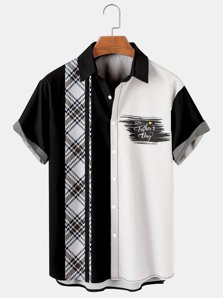Men's Father's Day Print Casual Breathable Short Sleeve Shirt, Black, Men's Floral shirt
Men's Father's Day Print Casual Breathable Short Sleeve Shirt, Black, Men's Floral shirt