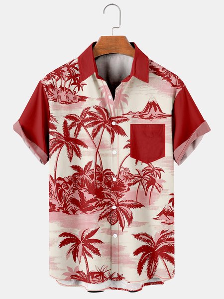 Mens Coconut Tree Print Lapel Loose Chest Pocket Short Sleeve Funky Hawaiian Shirts, Red, Men's Floral shirt
Mens Coconut Tree Print Lapel Loose Chest Pocket Short Sleeve Funky Hawaiian Shirts, Red, Men's Floral shirt